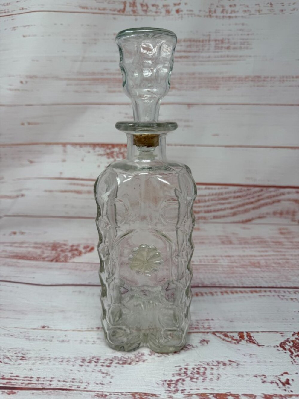 Antique Cut Glass Liqueur Decanter ~ Stopper With  Original Cork